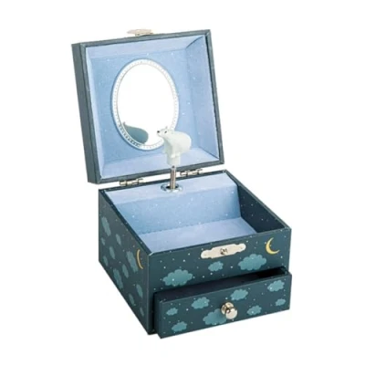 Image de TROUSSELIER Renard dans la Forêt Boîte à Bijoux Musicale Idéal Cadeau Enfant Flute enchantée de Mozart Colori Bleu Foncé Phosphorescent Brille nuit