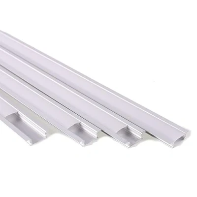 Image de JANDEI 4 x 1 Mètre Aluminium Profilés pour l&#039;Installation Encastrée de Bandes à LED, Canal Lampes LED Avec Diffuseur Semi transparent. Capuchons et Clips montage (Gris)