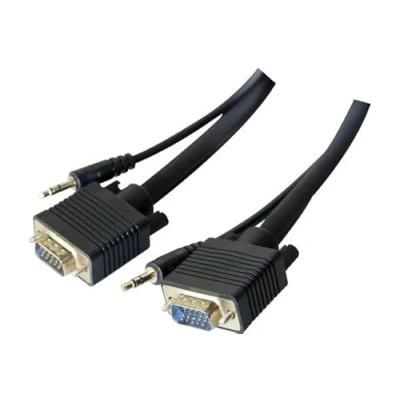 Image de CUC Exertis Connect 137212 câble vidéo et adaptateur 3 m VGA (D Sub) + 3,5 mm Noir Neuf
