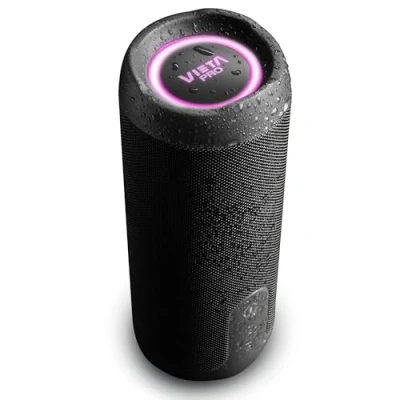 Image de Vieta Pro Enceinte Bluetooth 5.3 puissante 25 W, résistante à l&#039;eau, batterie 13H, microphone, Aux In, USB Type C, TWS, compatible avec Alexa Haut parleur portable Goody 4. Noir
