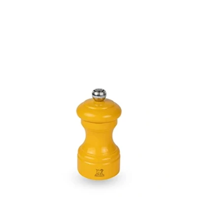 Image de PEUGEOT Moulin à Poivre Bistro 10 cm Réglage Classique En Bois Labellisé PEFC Fabrication Française Coloris Laqué Jaune Safran