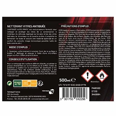 Image de AUTO PRATIC Nettoyant Vitres Antibuée Visibilité Optimale et Protection 500 ML