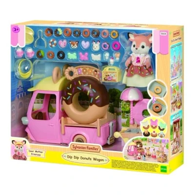 Image de Sylvanian Families Le Chariot de Donuts Set 1 Figurine et +30 Accessoires Plongez dans l&#039;univers la Famille Figurines Miniatures Jouet Enfant 3 Ans + 5808