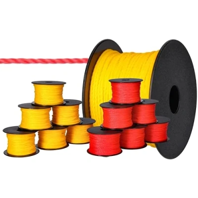 Image de ToolSpace 12x Cordeau de Maçon 50m x 1.7mm 6x Jaune, Rouge Ficelle Construction, d&#039;alignement Soie polypropylène Fil Ligne Guidage, Plomb, Pavage d&#039;épaisseur Cordon Pose