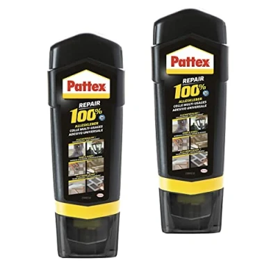 Image de Pattex Repair 100 pour Cent Universelle, résistante à la Chaleur l&#039;intérieur et l&#039;extérieur, 2X g de Colle réparation différents matériaux, 9H P1BC3X St, Transparent