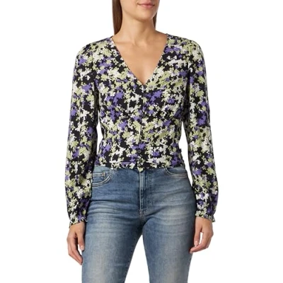Image de TOM Tailor Denim WITH Buttons Blouse, Femme, Taille: Large, Lilac green flower print
