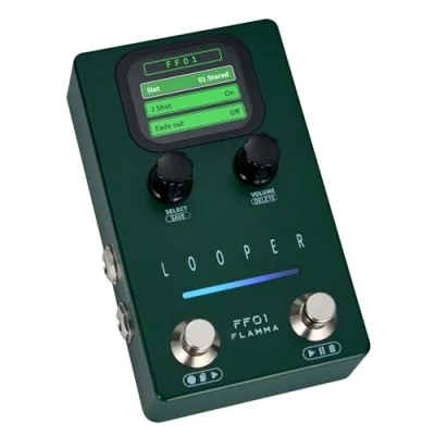 Image de FLAMMA FF01 Pédale Looper Stéréo pour Guitare/Basse, 160 min d’enregistrement, 40 mémoires, écran, gestion USB, effet Fade Out