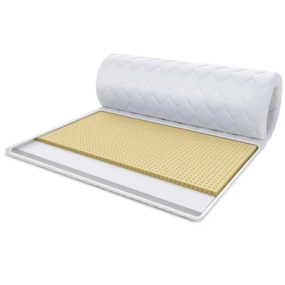 Image de FDM Surmatelas en latex mousse froide 160 x 200 cm Dureté H2 Hauteur env. 4 Convient aux personnes allergiques Certifié Öko Tex Blanc