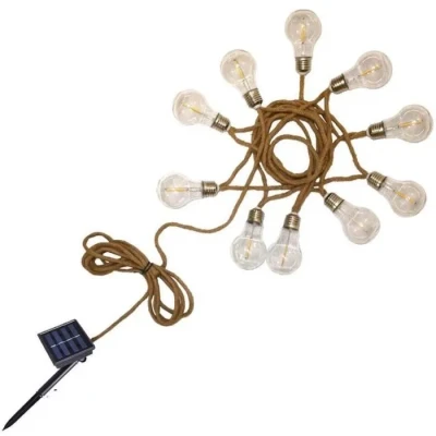 Image de Guirlande lumineuse solaire LUMISKY FANTASY CORD SOLAR 7.50 m Corde 10 ampoules transparentes LED blanc chaud