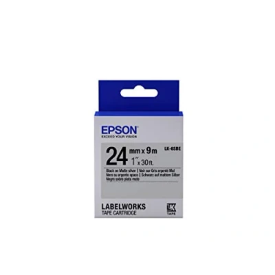 Image de Rouleau d&#039;étiquettes Epson LK 6SBE Noir sur argent mat 2,4 cm x 9 m Résistant à l&#039;eau