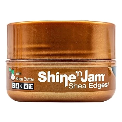 Image de Ampro Shine n Jam Shea Edges Infused with Butter and Silk Protein to Moisturize Hair Great for Taming Fringe, Ponytails, Updos Firm Tresses Non Greasy 2.25 oz