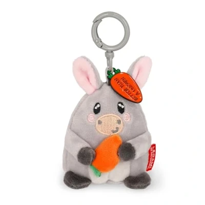 Image de LEGAMI Porte clés Super Soft! Thème Donkey, en Peluche, Pendentif avec Message gravé et Mousqueton Zinc, 7x11 cm