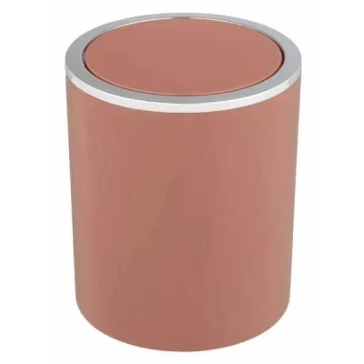 Image de WENKO Poubelle cosmétique avec Couvercle basculant Inca, contenance 2 litres, pour WC invités, Salle de Bain, Cuisine, Petite en Plastique sans BPA, Ø 14 x 16,8 cm, Rose Ancien