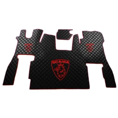 Image de KRAM TRUCK tapis de sol en caoutchouc compatible avec Scania S à partir 2017 voiture Convient aux Siège passager fixe (fil noir et rouge)