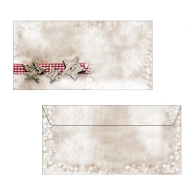 Image de SIGEL Du049 Enveloppes Motif Étoiles de Noël Marron, Format Dl (11 X 22 cm), 25 Pièces
