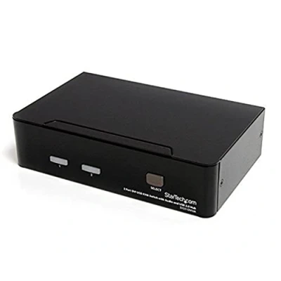 Image de StarTech.com Switch KVM USB DVI à 2 ports Commutateur écran clavier souris avec audio et hub 2.0 1920x1200 (SV231DVIUA)