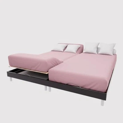 Image de Soleil d&#039;Ocre, Drap Housse TPR en Coton 57 Fils 2x70x190 cm UNI Vieux Rose