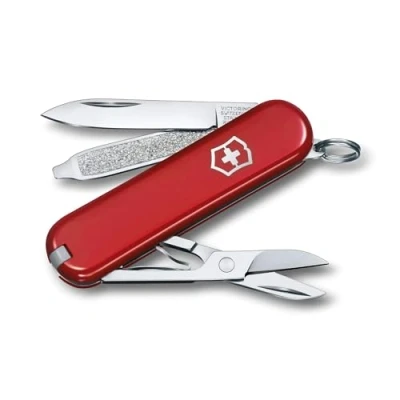Image de Victorinox Classic Sd, Swiss Army Knife, Mini Couteau de Poche Suisse, Léger, Multitool, 7 Fonctions, Ciseaux, Lime à Ongles, Rouge