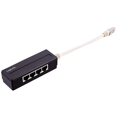 Image de LogiLink MP0032 Splitter RJ45 4 Ports Noir
