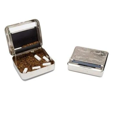 Image de KAV Machine à rouler les cigarettes pour tabac automatique avec étui de rangement, Argenté., L