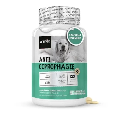 Image de Anti Coprophagie Chien 120 Comprimés Goût Poulet Empêche Ingestion de Crottes, Confort Digestif, Haleine Fraîche Enrichi en Yucca, Camomille, Persil, Probiotiques &amp; Enzymes Digestives