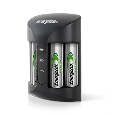 Image de Energizer Recharge Value Chargeur avec 4 Piles AA NiMH Rechargeables incluses et Pro Charger w/ Noir