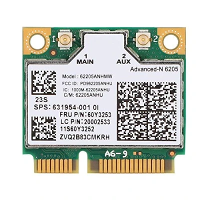 Image de ASHATA Carte WiFi Double Bande 2.4G/5Ghz réseau 300Mbps Mini PCI E 6205AN sans Fil pour Zhaoyang, Thinkpad, Ordinateur Portable HP
