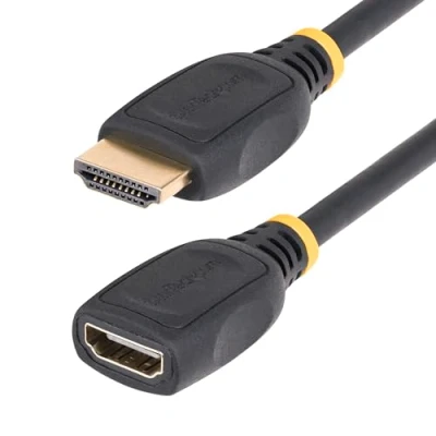 Image de StarTech.com Câble d&#039;Extension HDMI 2.0 de 1 m, Haut Débit, 4K 60Hz, Mâle vers Femelle, Adaptateur M/F