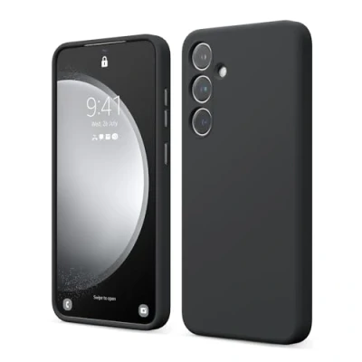 Image de elago Coque Silicone Liquide Compatible avec Samsung Galaxy S24 Plus, Qualité Supérieure, Protection Intégrale [Structure Antichoc 4 Couches], Doublure Microfibre Douce Anti Rayures (Noir)