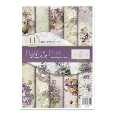 Image de ITD Collection Papier de Riz, Flower Post Violet, 29,7 x 21 cm