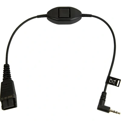 Image de Jabra Câble QD Cord avec PTT 2,5mm goldpl.tip: m+, ring: r (Polycom KIRK)