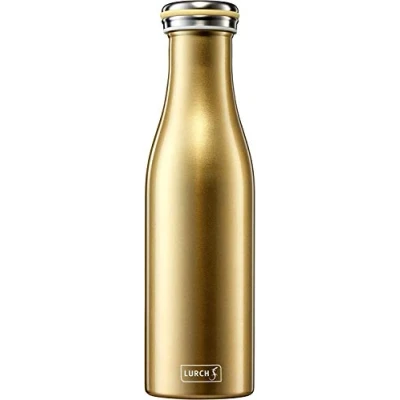 Image de Lurch 240853 Bouteille isotherme en acier inoxydable à double paroi pour boissons chaudes et froides Doré métallique 0,5 l