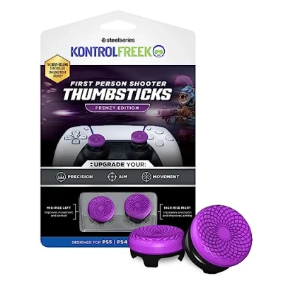 Image de KontrolFreek FPS Freek Frenzy manette de jeu pour Playstation 5, PS5 et 4, PS4, 1 haute taille, taille moyenne, violet/noir