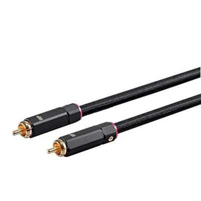 Image de Monoprice Onix Series Câble coaxial numérique Audio vidéo RCA pour Caisson de Basses RG 6/U 75 ohms 4,6 m Noir