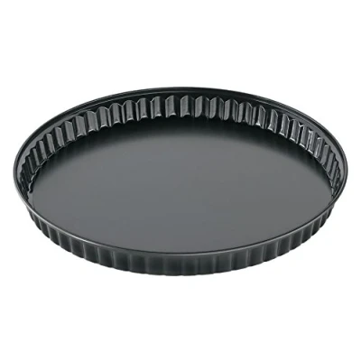 Image de Küchenprofi Bake One Lot de 6 moules à quiche en tôle d&#039;acier haute qualité Noir 28 cm