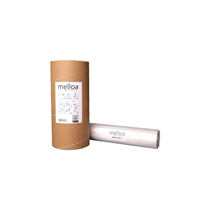 Image de MELLOA Kit de recharge pour remplir 10 cartouches seau à couches compatible avec Tommee Tippee Sangenic TEC Simplee Twist &amp; Click et bien d&#039;autres en cassettes (Blanc, 100m + tube papier)