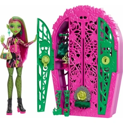 Image de Monster High Coffret Monstrueux Secrets Énigmes du Jardin avec poupée Venus McFlytrap, Dressing et Plus de 19 Surprises pour l’Heure goûter, Dont des vêtements poupée, HYT75