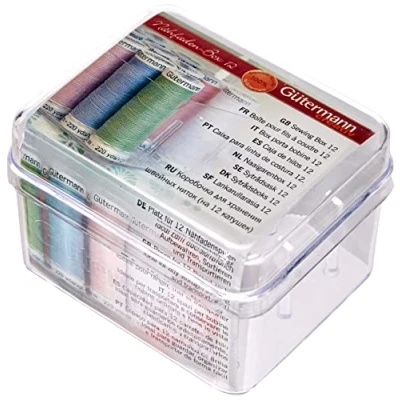 Image de Gutermann 728152 Boîte d&#039;Aiguilles de Couture Coton Multicolore 38.5x1.3x5.5 cm