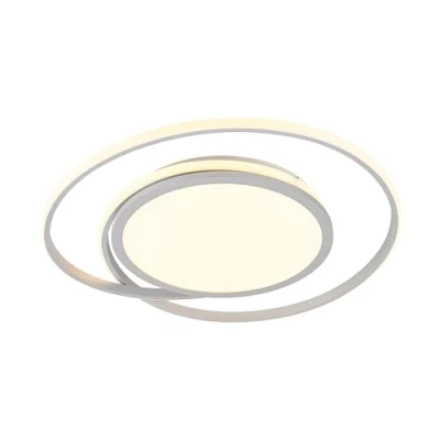 Image de Lucande Plafonnier LED Noud, 49 cm, argent, aluminium, intensité variable