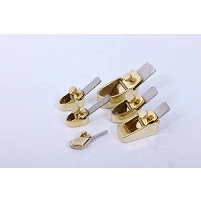 Image de Lot de 6 outils fabrication violon en laiton Mini rabots convexes Outil luthier Lame acier Couteau