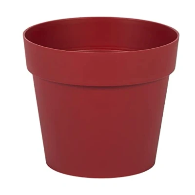 Image de EDA Pot de Fleur Rond Toscane Ø 14 cm Volume 1,1 L 13,5 x H.11,7 Rouge Rubis