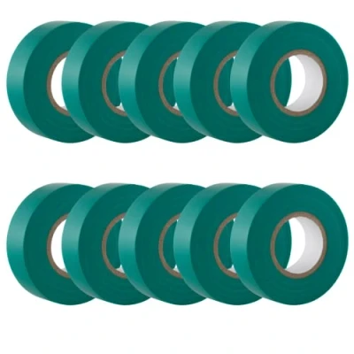 Image de GTSE Ruban Adhésif Isolant Electrique Vert 19 mm x 20 m Autocollant Protèger, Regrouper, Réparer Des Câbles 10 Rouleaux