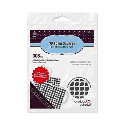 Image de 3D Foam Squares Permanent Adhesive, Black