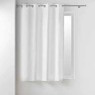 Image de douceur d&#039;intérieur, Rideau à Oeillets (135 x 180 cm) Micropolar Blanc, Isolant Thermique