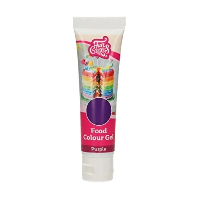 Image de FunCakes Food Colour Gel Purple: Highly Concentrated Colouring for Batter, Cream, Fondant, Marzipan, Dough. Single Drips to Create Vibrant Colours. Halal. 30 g.