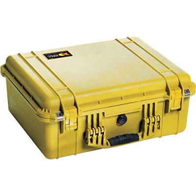 Image de PELI 1550 valise professionnelle antichocs, IP67 étanche, capacité 33L, fabriquée en Allemagne, avec insert mousse personnalisable, jaune