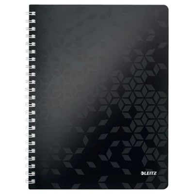 Image de Leitz, Cahier à spirales A4 PP quadrillé, 160 pages 80g/m², Leitz WOW, Noir, 46380095