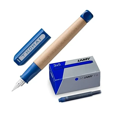 Image de Lamy Lot de 3 stylos plume ABC Bleu avec A et 1 x T10 dans son emballage d&#039;origine Couleur l&#039;encre bleue