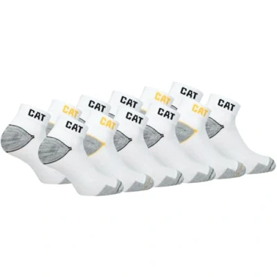 Image de Caterpillar 6/12 Paires Chaussettes Travail Sneaker Hommes Prévention des Accidents Talon et Pointe Renforcées Coton, 12 Blanc, 39 42