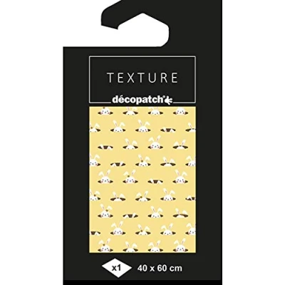 Image de Décopatch TD781C Un paquet de 1 feuille papier Texture 40x60 cm, Lapins avec dorures